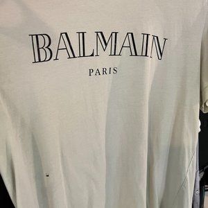 Balmain T Shirt in Highlighter Yellow Size Large